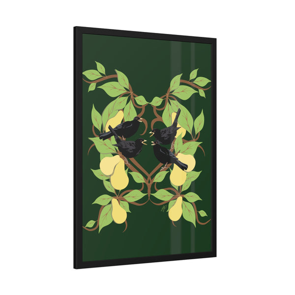 Four Colly Birds Framed Paper Posters