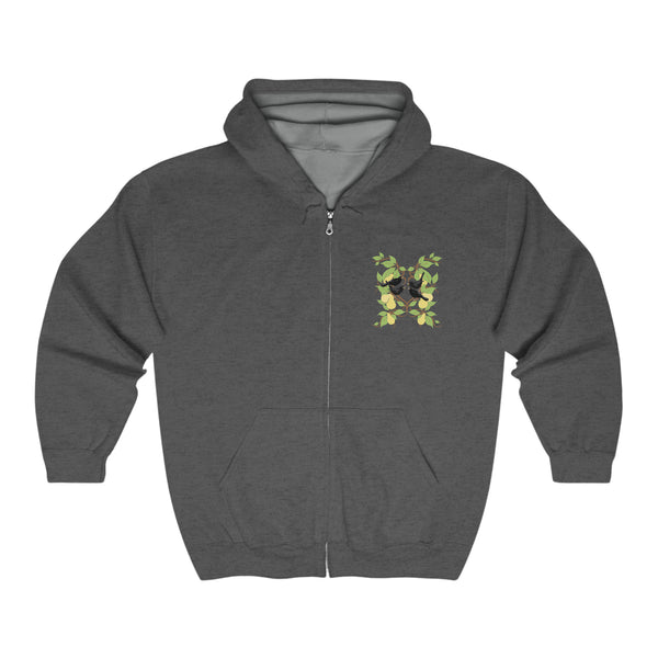 Four Colly Birds of Christmas Unisex Heavy Blend™ Full Zip Hooded Sweatshirt