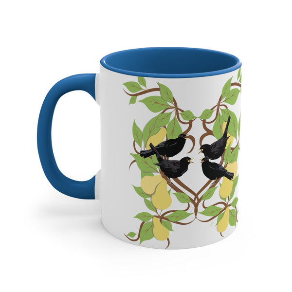 Four Colly Birds of Christmas Accent Coffee Mug, 11oz