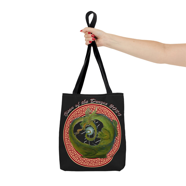 Black Lunar Dragon Tote Bag