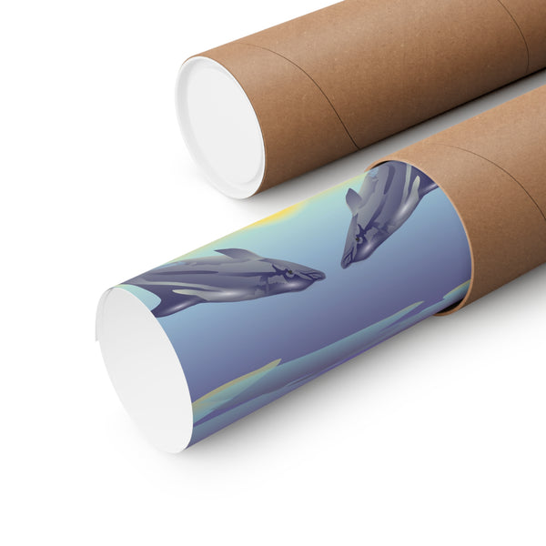 Dolphin Love Premium Matte vertical posters