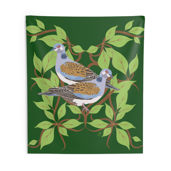 Two Turtle Doves Indoor Wall Tapestries