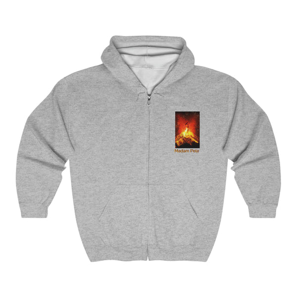 Madam Pele, Volcano Goddess Unisex Heavy Blend™ Full Zip Hooded Sweatshirt