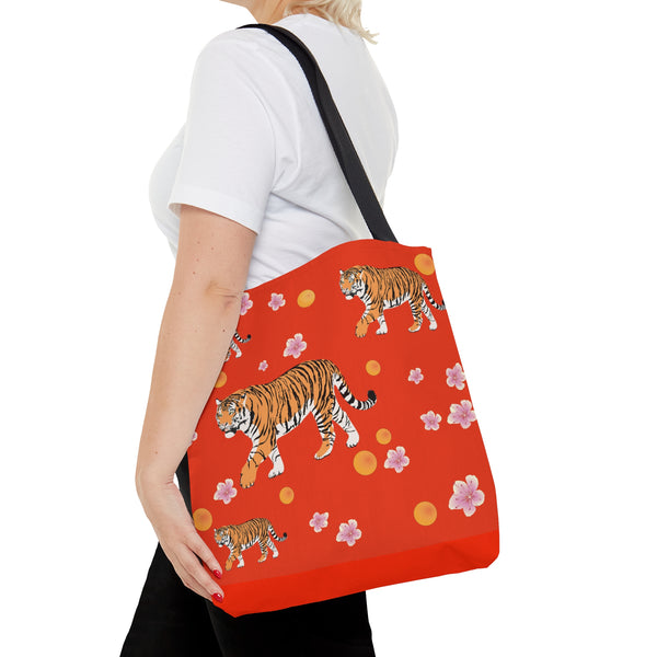 Bengal Tiger Red Tote Bag