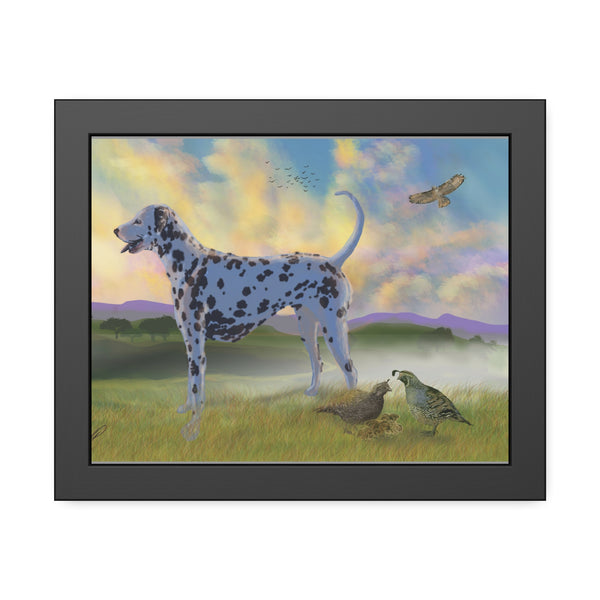 Dalmatian with Birds Framed Paper Posters