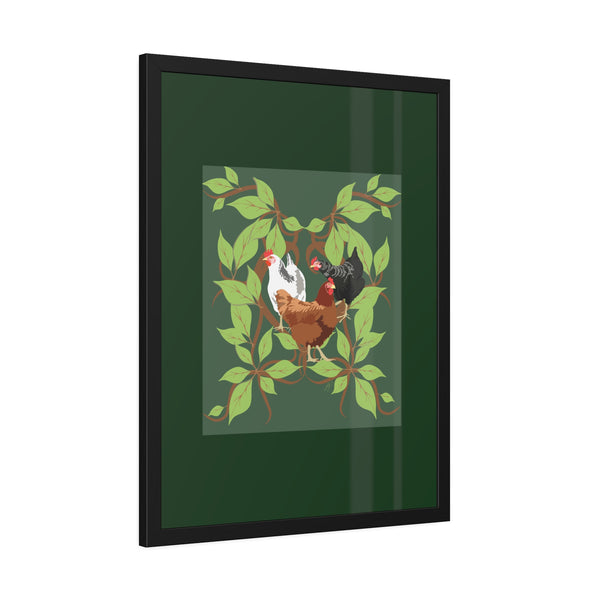 Three French Hens Framed Paper Posters