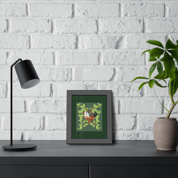 Three French Hens Framed Paper Posters