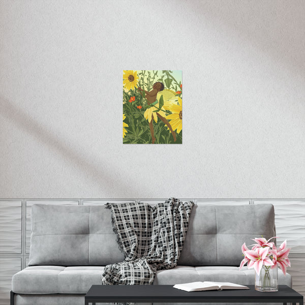 Sunflower Fairy Premium Matte vertical posters