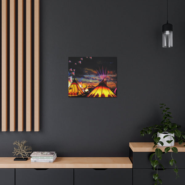 Glowing Teepees Canvas Gallery Wraps
