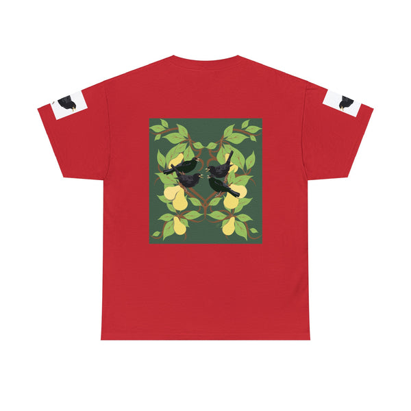 Four Colly Birds of Christmas Unisex Heavy Cotton Tee