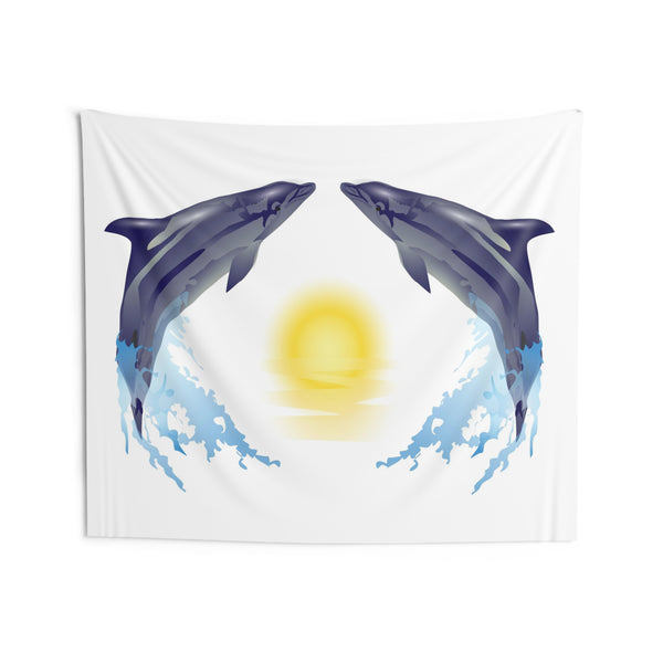 Dolphin Love Indoor Wall Tapestries