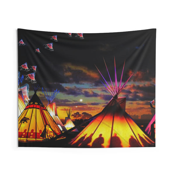 Glowing Teepees Indoor Wall Tapestries