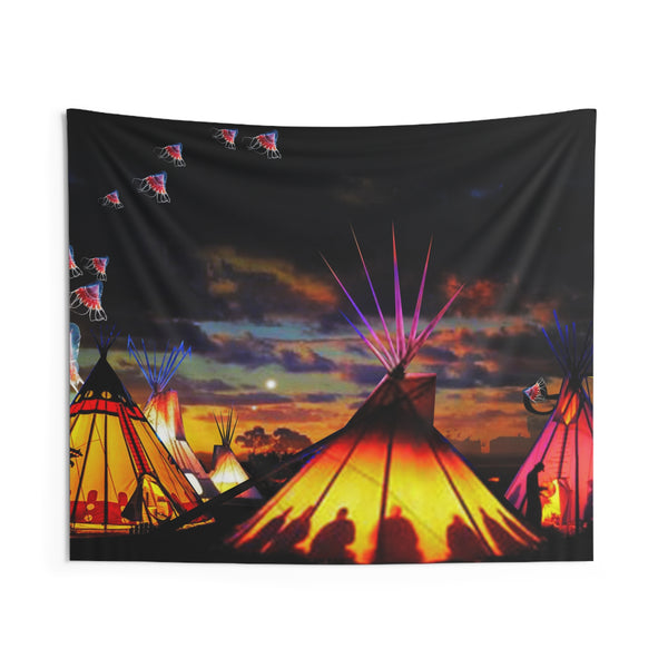 Glowing Teepees Indoor Wall Tapestries