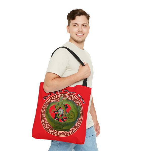 Red Lunar Dragon Tote Bag