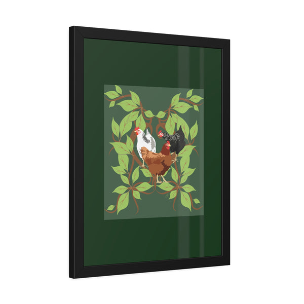 Three French Hens Framed Paper Posters
