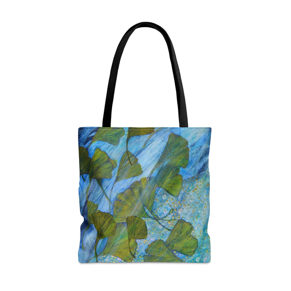 Ginkgo Leaves with Water Dragon AOP Tote Bag