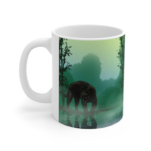 Black Panther with Reflection Ceramic Mug 11oz