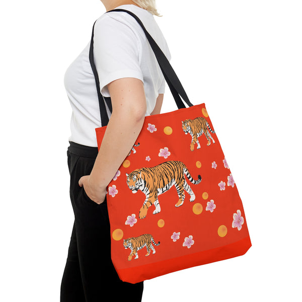 Bengal Tiger Red Tote Bag