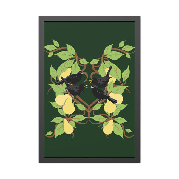 Four Colly Birds Framed Paper Posters