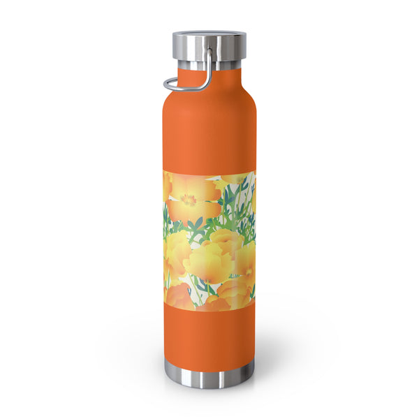 Poppies Copper Vacuum Insulated Bottle, 22oz