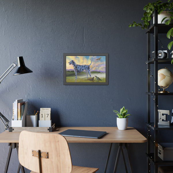 Dalmatian with Birds Framed Paper Posters