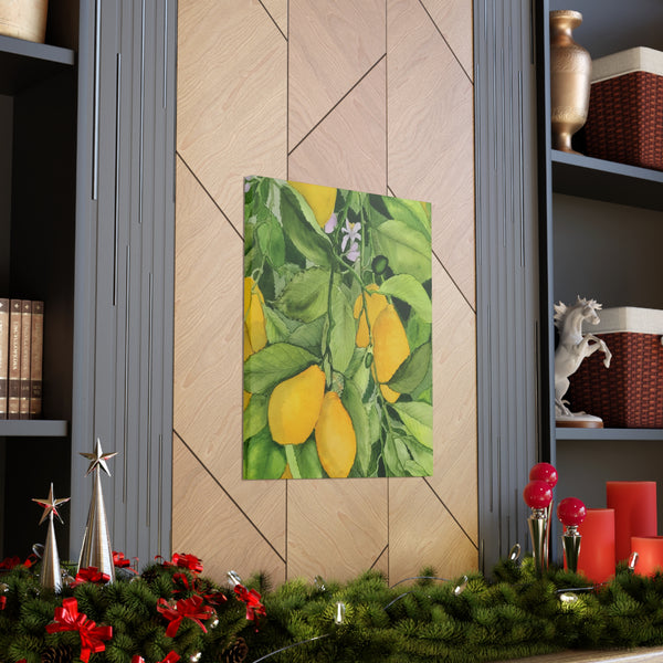 Watercolor Lemons Canvas Gallery Wraps
