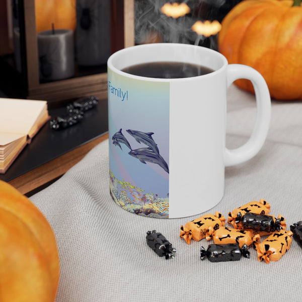 Dolphin Family Ceramic Mug 11oz