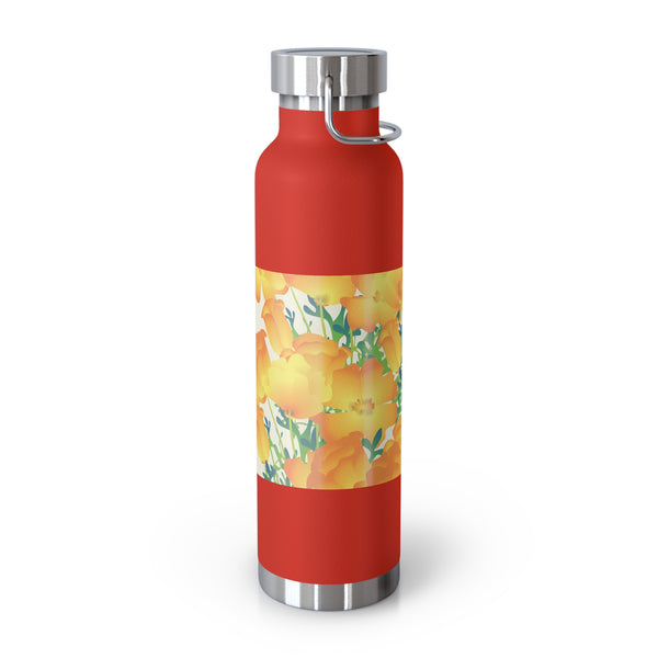 Poppies Copper Vacuum Insulated Bottle, 22oz