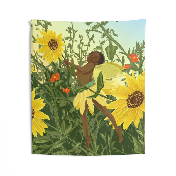 Sunflower Fairy Indoor Wall Tapestries