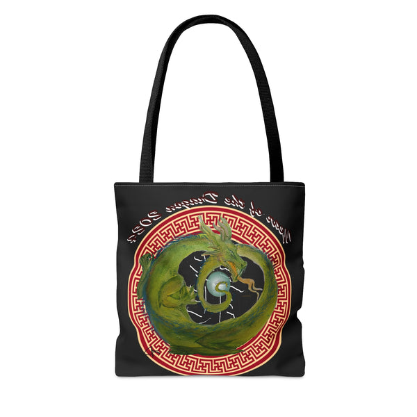 Black Lunar Dragon Tote Bag