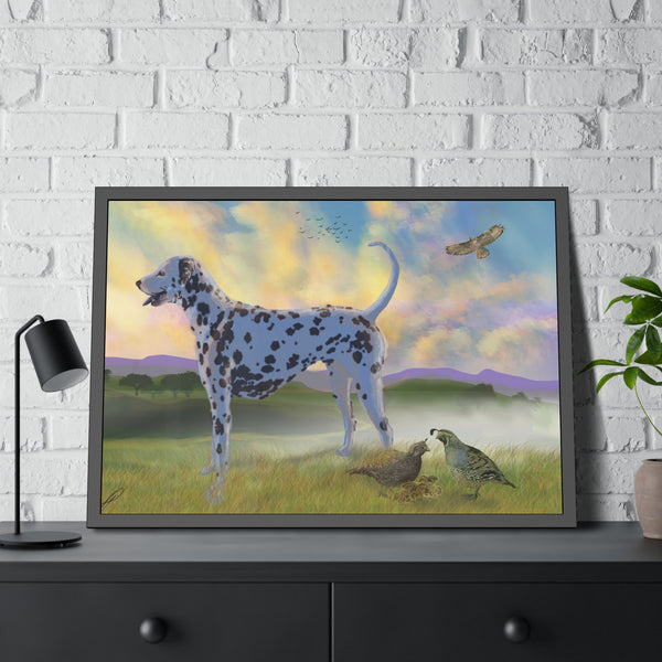 Dalmatian with Birds Framed Paper Posters