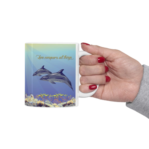 2 Dolphins Love Ceramic Mug 11oz