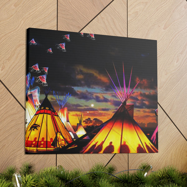 Glowing Teepees Canvas Gallery Wraps