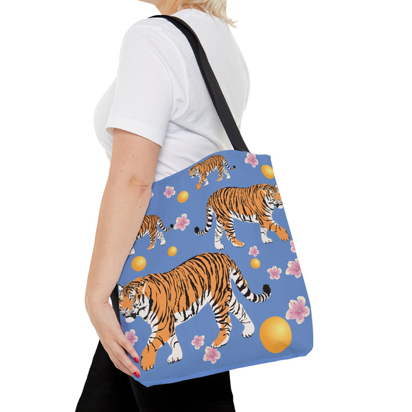 Bengal Tiger Blue Tote Bag