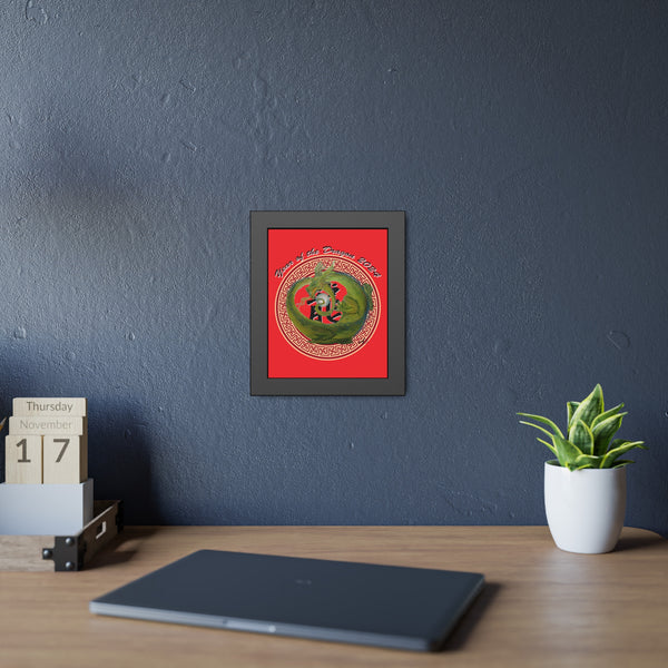 Red Lunar Dragon Framed Paper Posters