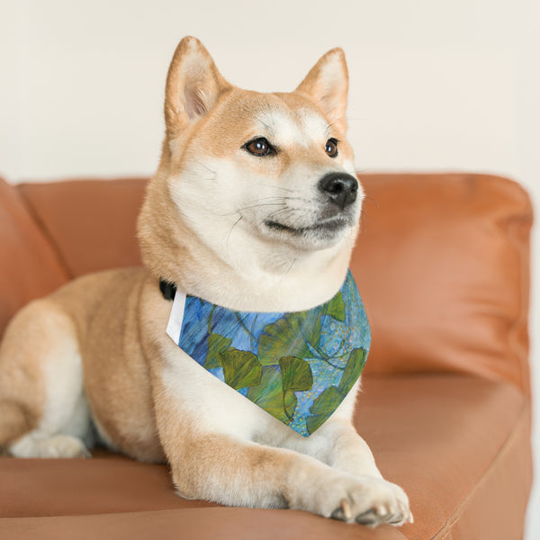 Ginkgo Leaves N Water Dragon Pet Bandana Collar