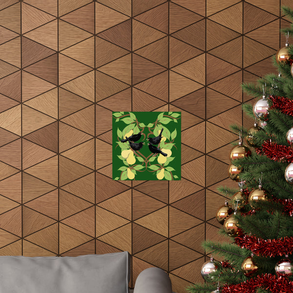 Four Colly Birds of Christmas Premium Matte vertical posters