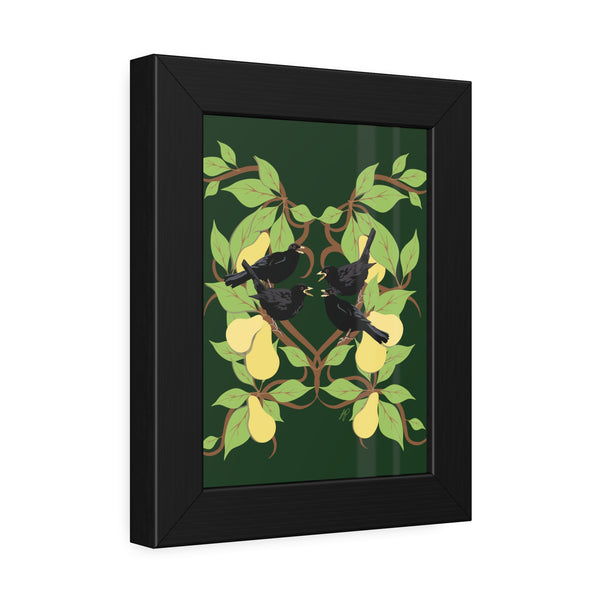 Four Colly Birds Framed Paper Posters