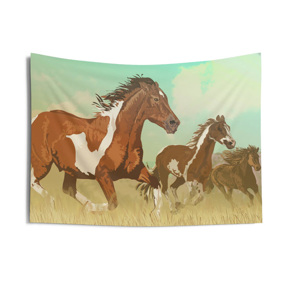 Three Mustangs Indoor Wall Tapestries