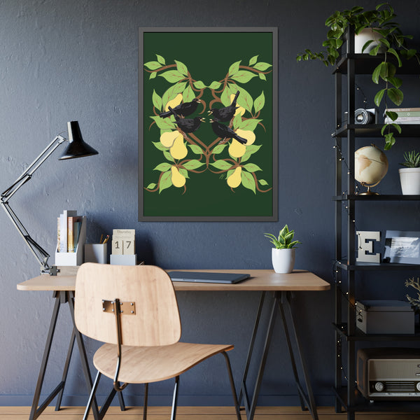 Four Colly Birds Framed Paper Posters