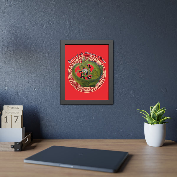 Red Lunar Dragon Framed Paper Posters