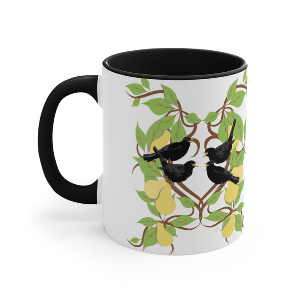 Four Colly Birds of Christmas Accent Coffee Mug, 11oz