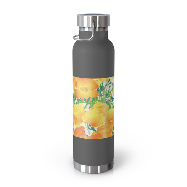 Poppies Copper Vacuum Insulated Bottle, 22oz