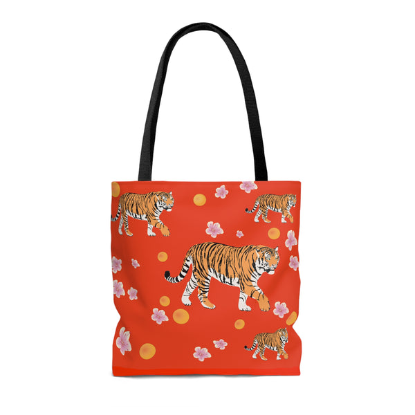 Bengal Tiger Red Tote Bag
