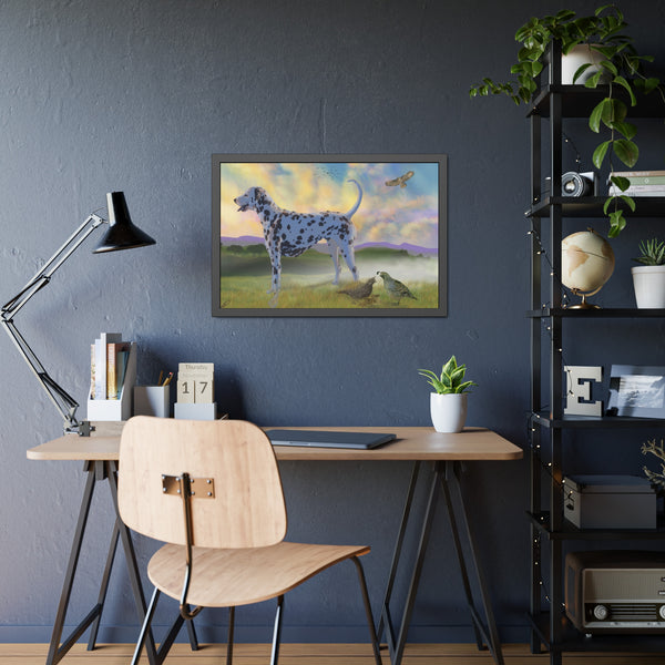 Dalmatian with Birds Framed Paper Posters