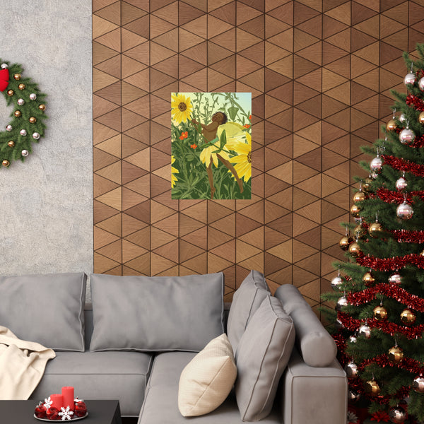 Sunflower Fairy Premium Matte vertical posters