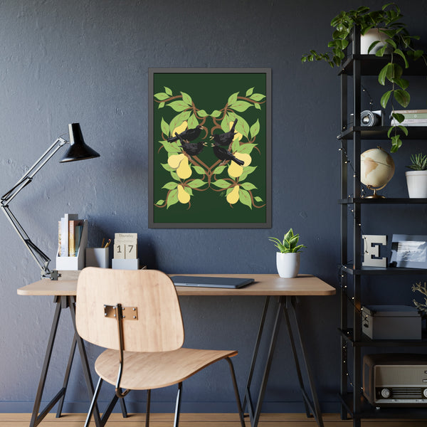 Four Colly Birds Framed Paper Posters