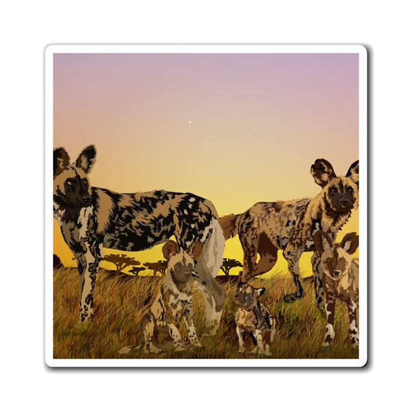 Wild Painted Dogs Magnet