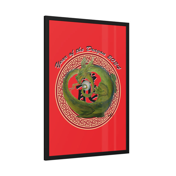 Red Lunar Dragon Framed Paper Posters