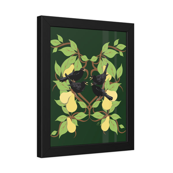 Four Colly Birds Framed Paper Posters